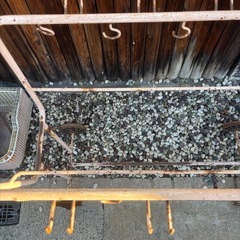 アイアンフックスタンド 鉄製 車輪付き ハンガー ラックパイプ インテリア　昭和レトロの画像