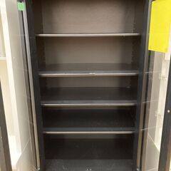 A-862【リユースのサカイ野々市店】ジモティ来店特価‼ 食器棚 木製 ブラック クリーニング済みの画像