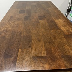 無垢材 ウォールナット ダイニングテーブル 未晒し蜜蝋ワックス　1600×800　引取り限定の画像