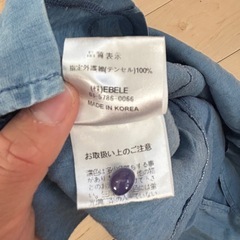 フリル付き青半袖トップス サイズFの画像