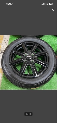 中古美品　WXJ ホイール　14×4.5J +45 PCD100 ハブ径 約67mm 4穴 155/65R14 年2020 ラジアルタイヤ　4本セット