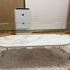 【定価32,800】Francfranc コーヒーテーブル L ガラステーブルの画像