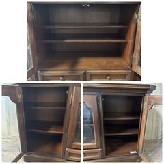 KOSUGA ガラスキャビネット カップボード リビングボード 食器棚 アンティーク コスガの画像