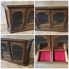 KOSUGA ガラスキャビネット カップボード リビングボード 食器棚 アンティーク コスガの画像