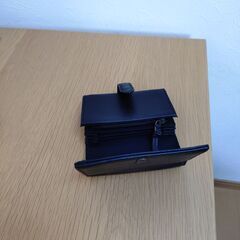 無印良品　ヌメシュリンク革ジャバラ２つ折財布　ブラック　美品の画像