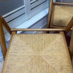 北欧風ラタン　折りたたみ椅子　チェア　2脚の画像