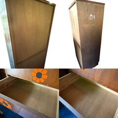 【お引取 限定】レトロ木製８段チェスト　600×450×1335　タンス　＊058-Hの画像