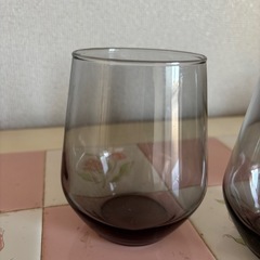 スモークグレー 少し大きめなガラスコップ 3個セットの画像
