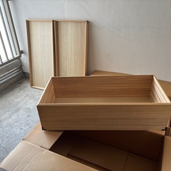 桐箪笥・大容量天然木収納・ボックス 2個セットの画像
