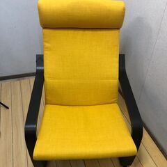 IKEA POÄNG ポエング アームチェア オットマン セット イエロー 北欧 リラックスチェア 読書 映画鑑賞　【糸島市内 送料無料】251215-1の画像