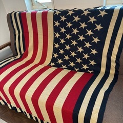 ラグマット　ブランケット　ラグ　アンティーク　アメリカ　　ソファベッド　レトロの画像