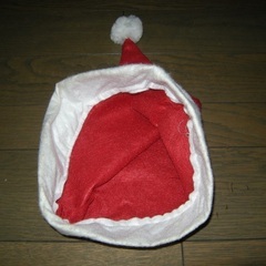 サンタ帽子 赤と白 ポンポン付きの画像