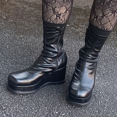 【足細見え‼︎】レディース　厚底ブーツ　25cm　の画像