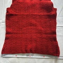 ハンドメイド　ベスト　レッドの画像