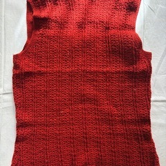 ハンドメイド　ベスト　レッドの画像