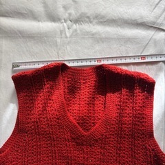 ハンドメイド　ベスト　レッドの画像