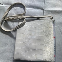 型押し型　ショルダーバッグ　ホワイトの画像