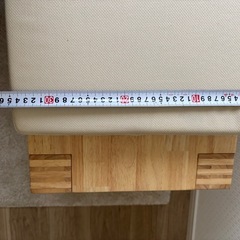 【美品】木製ベンチ クッション付き シンプルデザインの画像