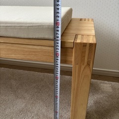 【美品】木製ベンチ クッション付き シンプルデザインの画像