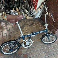 ★美品★16インチ　CAPTAIN　STAG　シングルギア　軽量アルミフレーム折り畳み自転車　ネイビーの画像