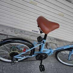 美品☆TOMONAU[トモナウ]20吋 折り畳み自転車 外装6段/ブルーXブラックの画像