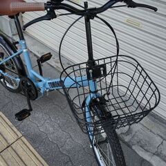 美品☆TOMONAU[トモナウ]20吋 折り畳み自転車 外装6段/ブルーXブラックの画像