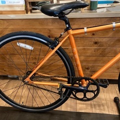 年末SALE！防犯登録無料！【前後タイヤ・チューブ新品！FUJI feather】700×28c ピストバイク　オレンジの画像