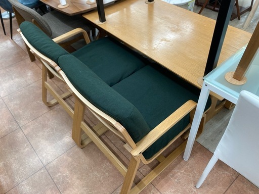 ☘️無印良品/*MUJI☘️3点ダイニングセット☘️人気モデル☘️オーク材☘️椅子替えカバー付き☘️グリーン☘️ナチュラル☘️ウッド☘