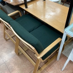 ☘️無印良品/*MUJI☘️3点ダイニングセット☘️人気モデル☘️オーク材☘️椅子替えカバー付き☘️グリーン☘️ナチュラル☘️ウッド☘️2717の画像