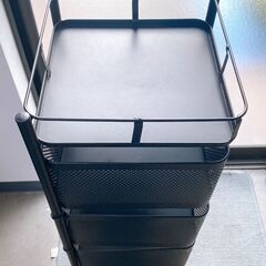 M673 引き出し回転ラック 5段 移動式 バスケットラック ブラックの画像