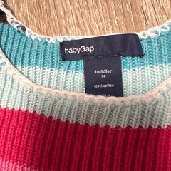 baby GAPストライプワンピース90の画像