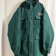 防寒着 作業着 工事現場 ジャンパー Lサイズ アウター 上着 緑色 グリーン 自宅保管 の画像