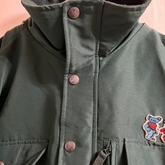 防寒着 作業着 工事現場 ジャンパー Lサイズ アウター 上着 緑色 グリーン 自宅保管 の画像