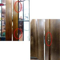 ステンドグラス 3連パーテーション 高さ：約157cm 木製 衝立 間仕切 店舗ディスプレイ 什器 英国 インテリア 札幌市 中央区 南12条の画像