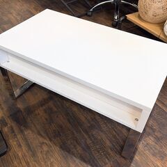 美品 昇降テーブル 収納付き ホワイトの画像