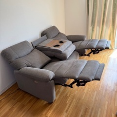 美品☆11万 電動リクライニングソファ3人掛け    の画像