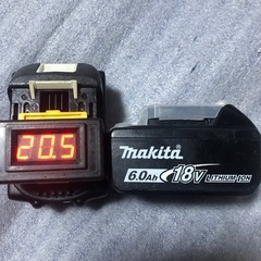 ⑥マキタ18v、純正バッテリーBL1860B、中古美品、２個の画像