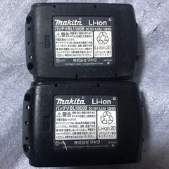 ⑥マキタ18v、純正バッテリーBL1860B、中古美品、２個の画像