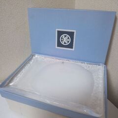 未使用　たち吉　淡雪　厚ガラス盛皿　雪解けのようなお皿です　20×30㎝の画像