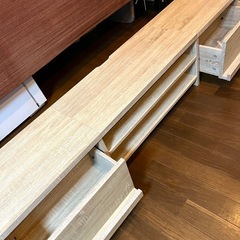 【剥げあり】テレビ台 木目調 引き出しあり 棚ありの画像