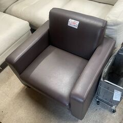 リサイクルショップどりーむ天保山店　No5314 1人掛けソファ　応接ソファ　ブラウンカラーの画像