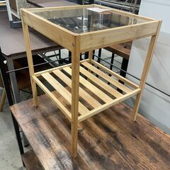 リサイクルショップどりーむ天保山店　No5305 サイドテーブル　ガラステーブル　台　の画像