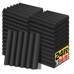 防音材48枚セット30×30×5cm 極厚 ウレタンフォーム 吸音 黒色の画像
