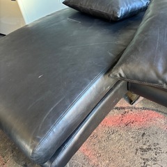 ARMONIA アルモニア 合皮製 3-4人掛け カウチソファー ブラック ペット対応の画像