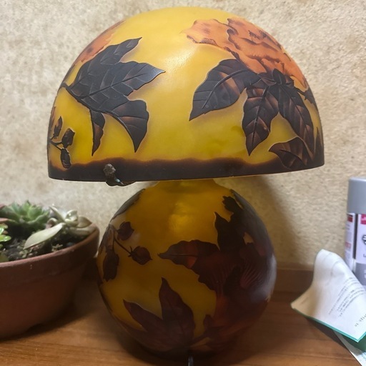 高さ35㎝【希少】【特大】エミールガレ風 レプリカ ランプ 卓上照明