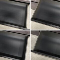 Pamouna/パモウナ キッチンボード 幅100 ブラック ソフトクローズ ストーン調 石目 レンジ台 黒 食器棚 中古家具 店頭引取歓迎 R10291の画像