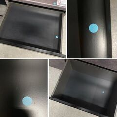 Pamouna/パモウナ キッチンボード 幅100 ブラック ソフトクローズ ストーン調 石目 レンジ台 黒 食器棚 中古家具 店頭引取歓迎 R10291の画像