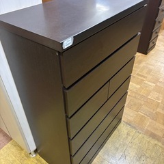 【ジャングル深井店】★チェスト 茶 ブラウン 6段 収納家具 家具 クリーニング済 堺市 深井 【FU3094】の画像