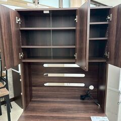 ★リユースのサカイ高崎店★TJ13680 (株)ポン家具 食器棚 茶 H181.5×D44×W80 クリーニング済みの画像