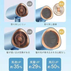 ドライヤー ヘアドライヤー 速乾 大風量 折り畳み 収納ホルダー付 髪質改善の画像
